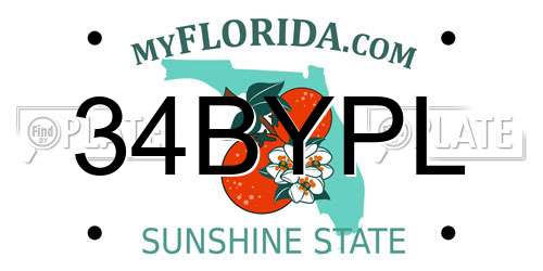 34BYPL Florida License Plate