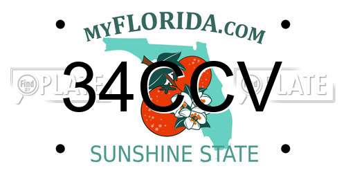 34CCV Florida License Plate