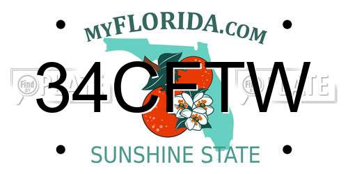 34CFTW Florida License Plate