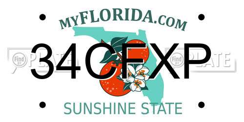 34CFXP Florida License Plate