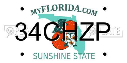 34CHZP Florida License Plate