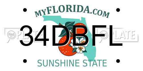 34DBFL Florida License Plate
