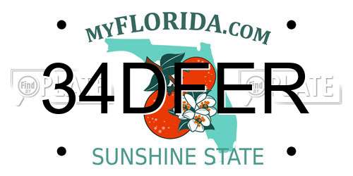 34DFER Florida License Plate