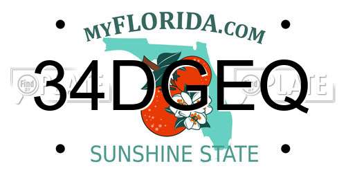 34DGEQ Florida License Plate