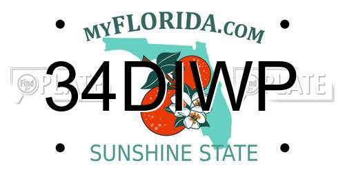 34DIWP Florida License Plate