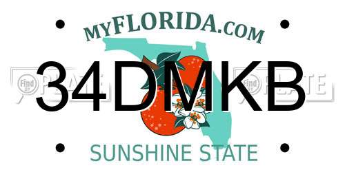 34DMKB Florida License Plate
