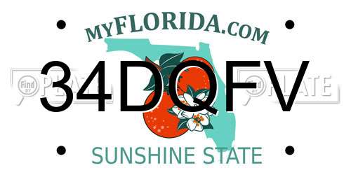 34DQFV Florida License Plate