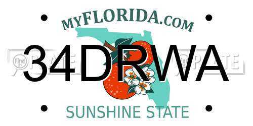 34DRWA Florida License Plate