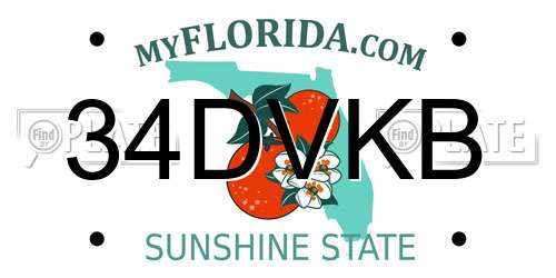 34DVKB Florida License Plate