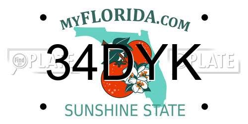 34DYK Florida License Plate