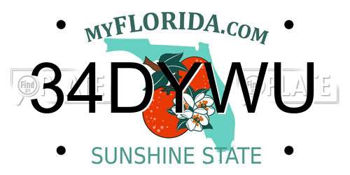 34DYWU Florida License Plate