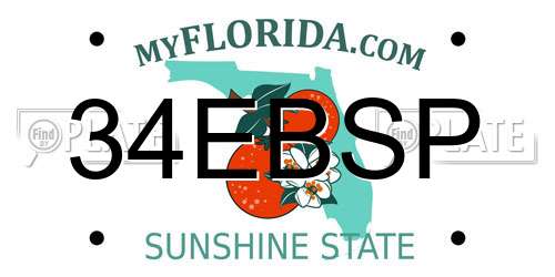 34EBSP Florida License Plate
