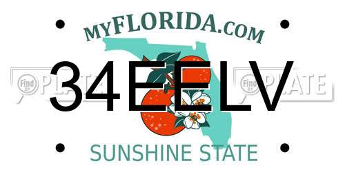 34EELV Florida License Plate