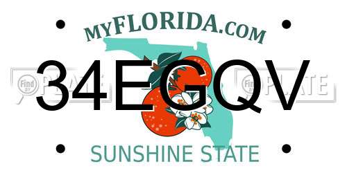 34EGQV Florida License Plate