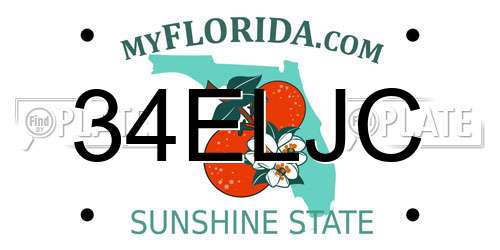 34ELJC Florida License Plate