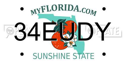 34EUDY Florida License Plate