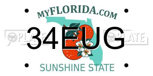 34EUG Florida License Plate