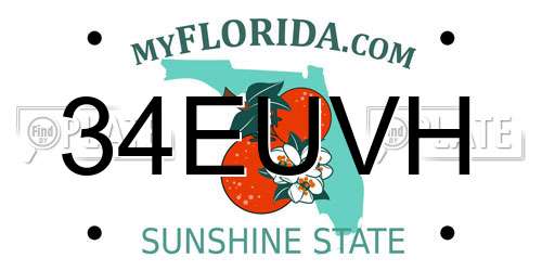 34EUVH Florida License Plate