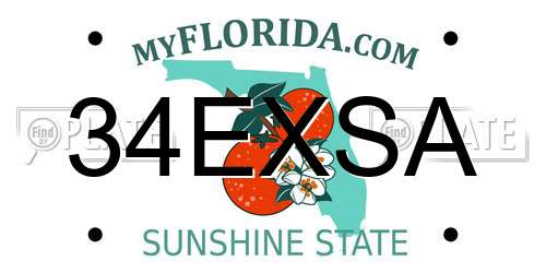 34EXSA Florida License Plate