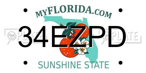 34EZPD Florida License Plate