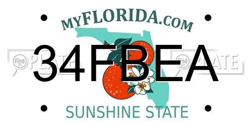 34FBEA Florida License Plate