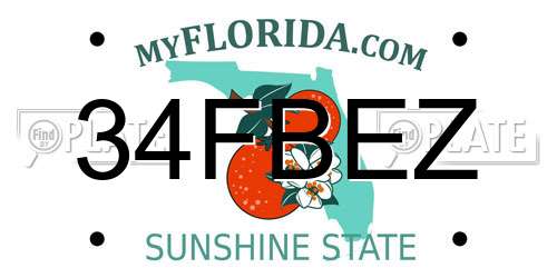 34FBEZ Florida License Plate