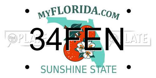 34FEN Florida License Plate