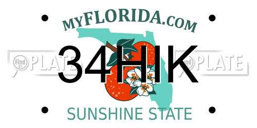 34HIK Florida License Plate