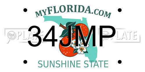 34JMP Florida License Plate