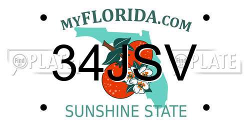34JSV Florida License Plate