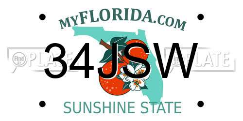34JSW Florida License Plate