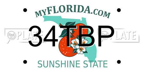 34TBP Florida License Plate