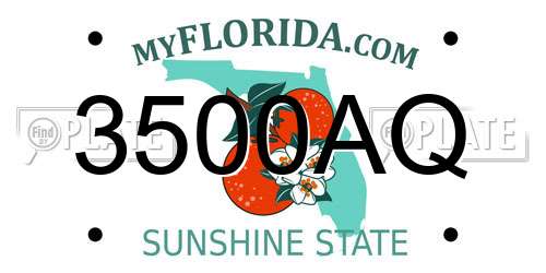 3500AQ Florida License Plate