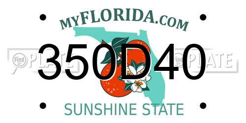 350D40 Florida License Plate