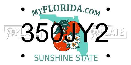 350JY2 Florida License Plate