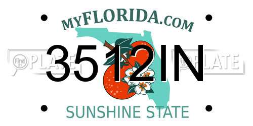 3512IN Florida License Plate