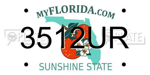 3512UR Florida License Plate