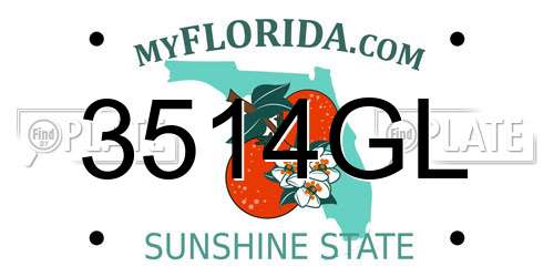 3514GL Florida License Plate