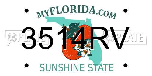 3514RV Florida License Plate