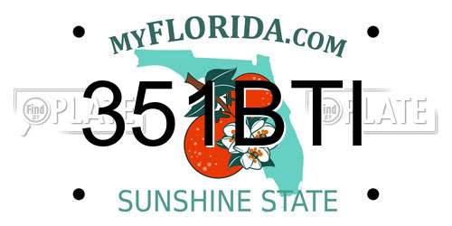 351BTI Florida License Plate