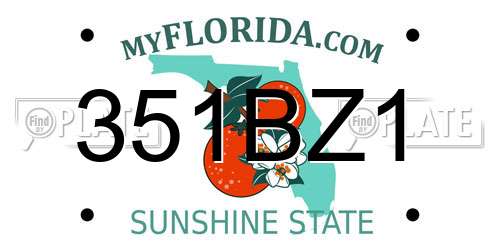 351BZ1 Florida License Plate