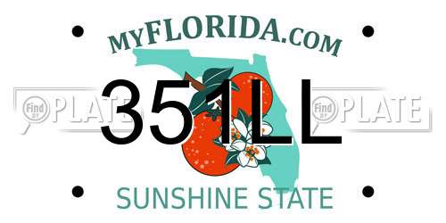 351LL Florida License Plate