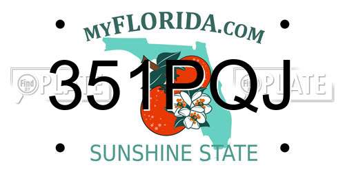 351PQJ Florida License Plate