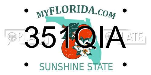 351QIA Florida License Plate