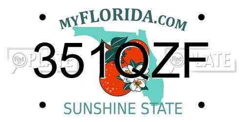 351QZF Florida License Plate