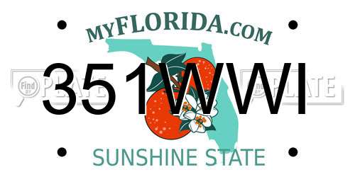351WWI Florida License Plate