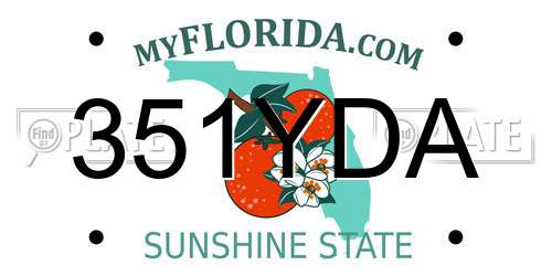 351YDA Florida License Plate