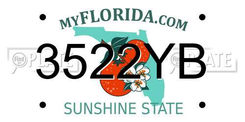 3522YB Florida License Plate