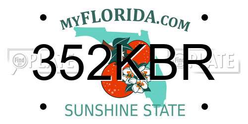 352KBR Florida License Plate