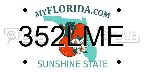 352LME Florida License Plate